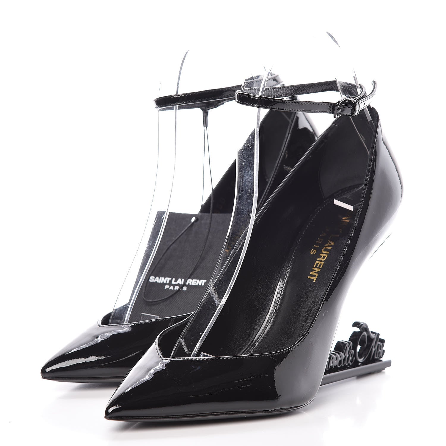 Saint Laurent Patent Opyum Appelle Moi Ankle Strap Pump 36 Black 3 of 12