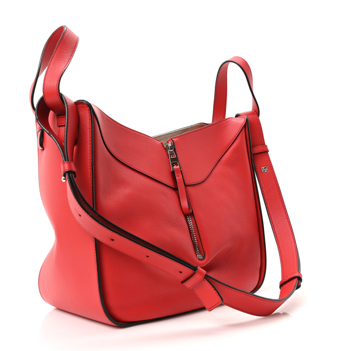 Calfskin Small Hammock Shoulder Bag Scarlet Red