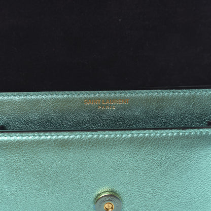 Saint Laurent Metallic Calfskin Small Monogram Sunset Chlorophille 8 of 9