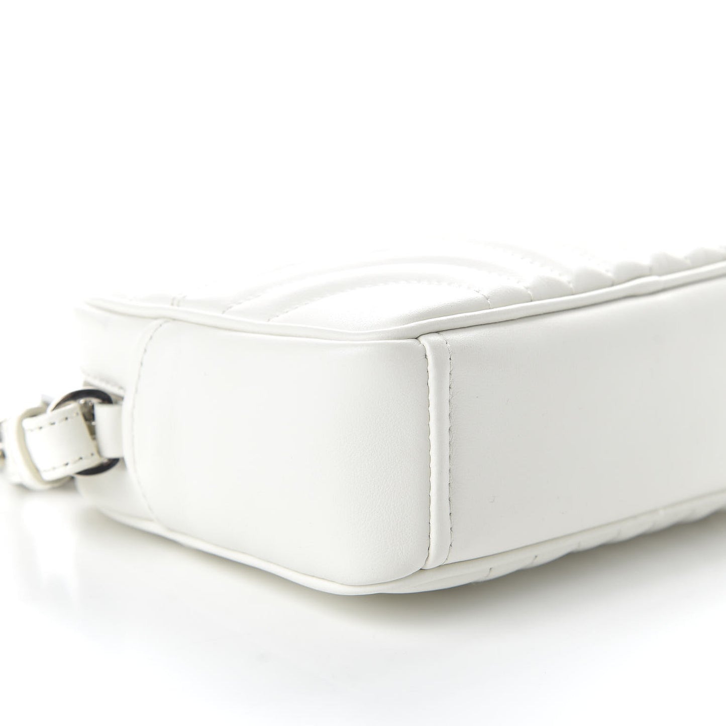 Soft Calfskin Diagramme Crossbody Bag White