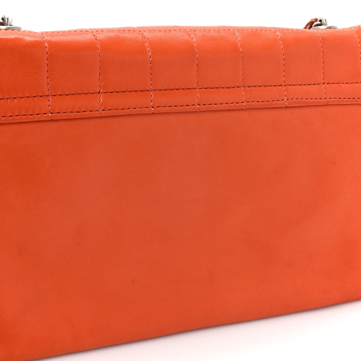Lambskin Chocolate Bar Mademoiselle Flap Orange