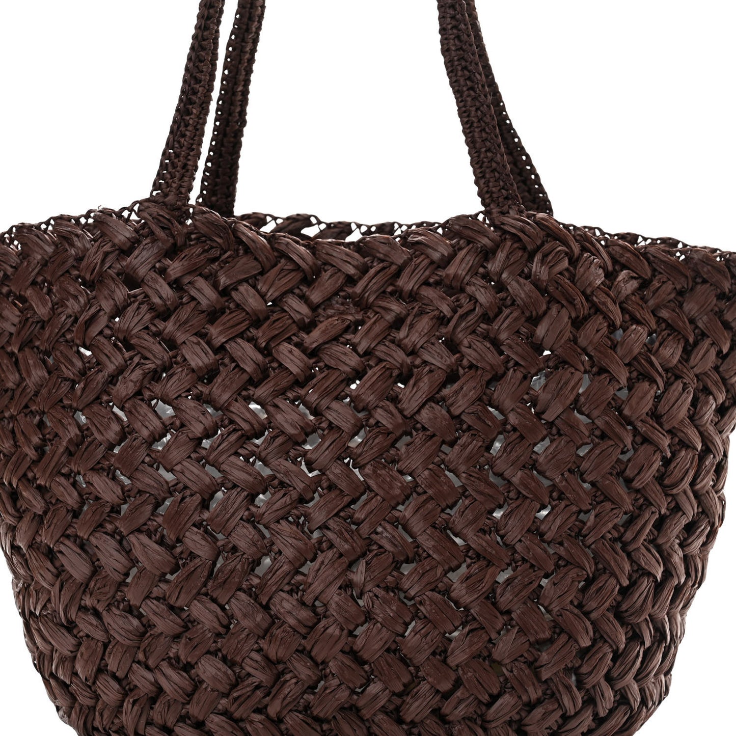 Raffia Estelle Tote Bag Brown