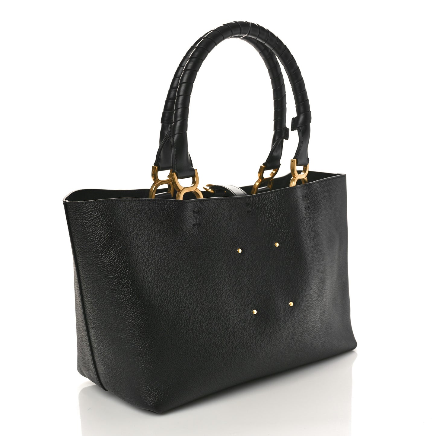 Calfskin Small Marcie Tote Black