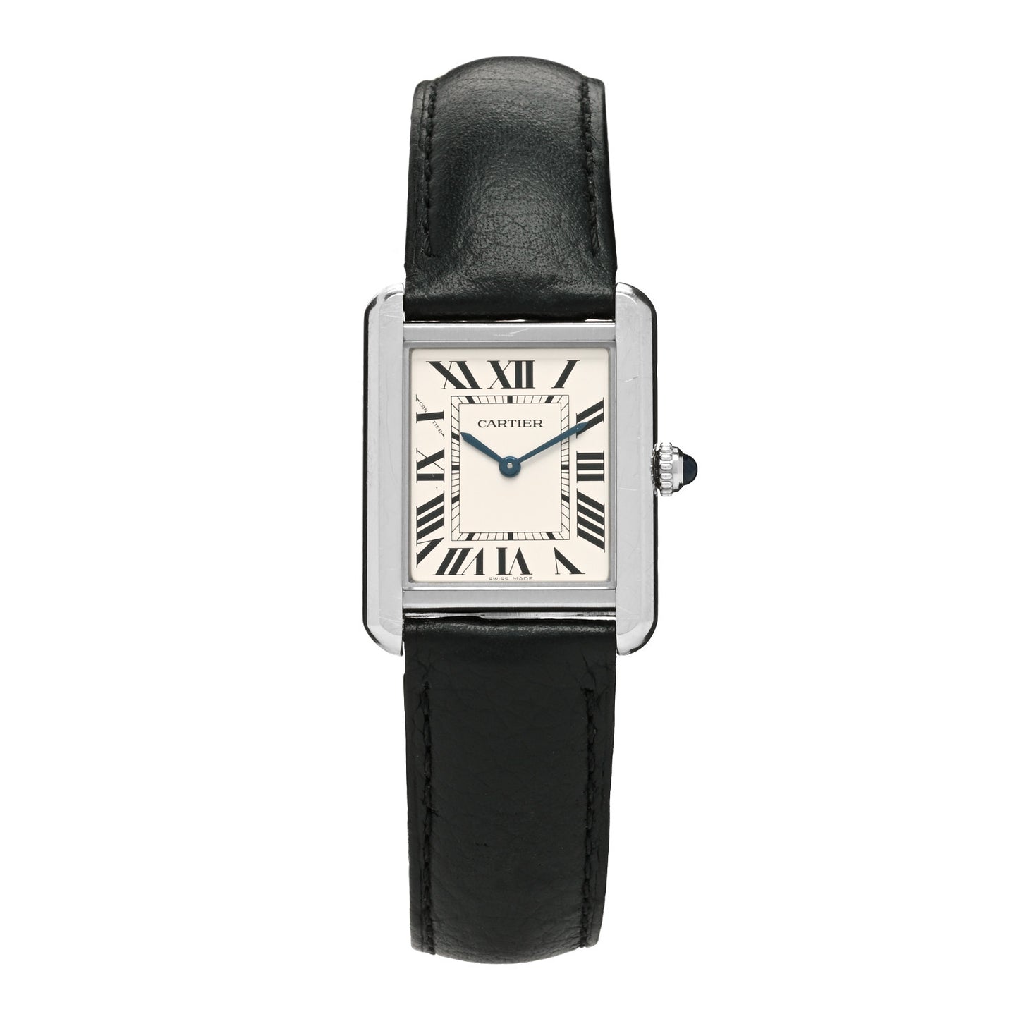 Stainless Steel Calfskin 24mm Tank Solo Quartz Watch