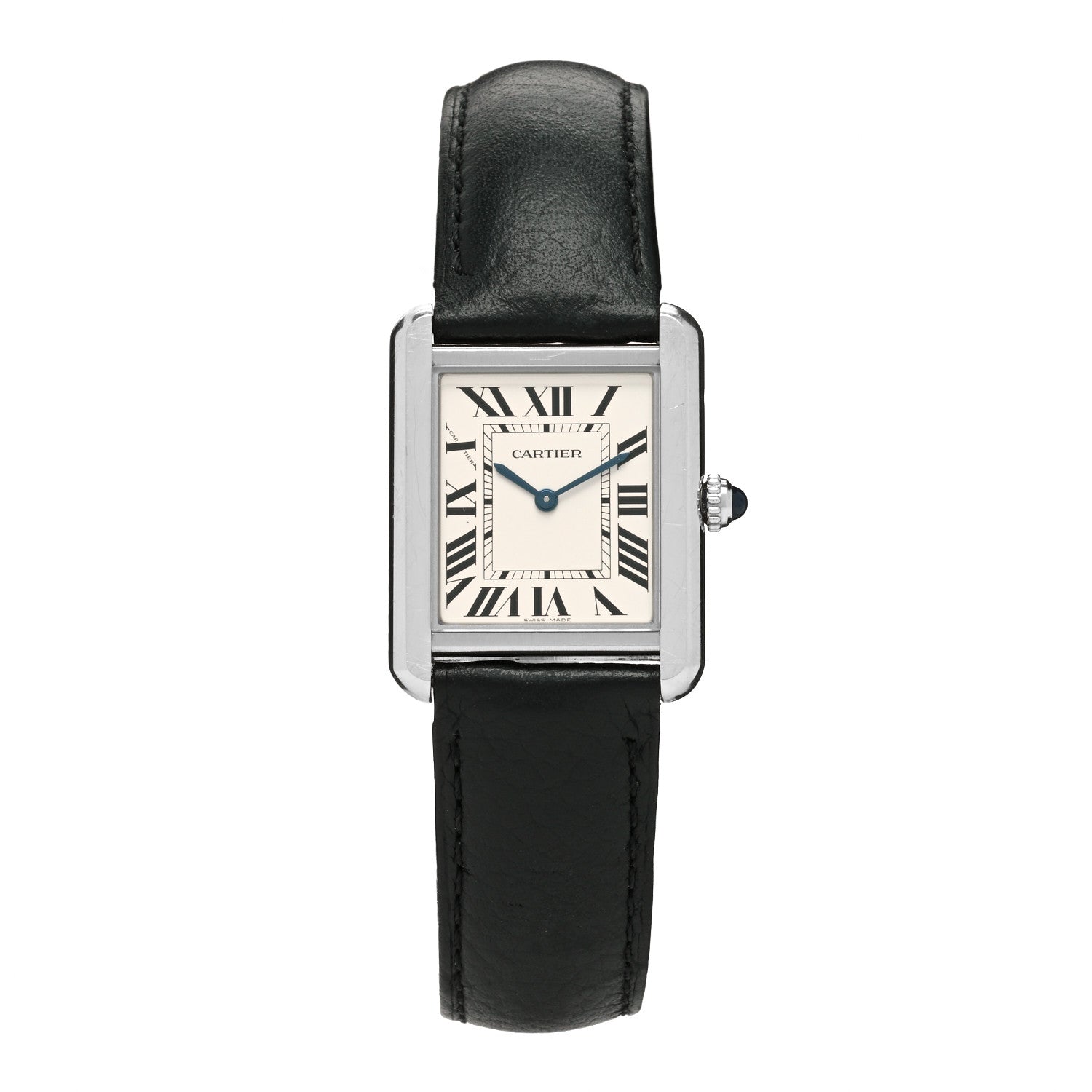 Cartier Stainless Steel Calfskin 24mm Tank Solo Quartz Watch 1 of 5