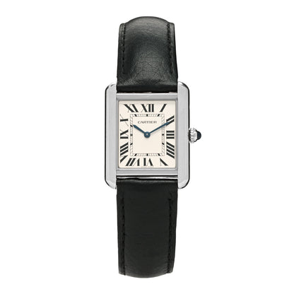 Cartier Stainless Steel Calfskin 24mm Tank Solo Quartz Watch 1 of 5