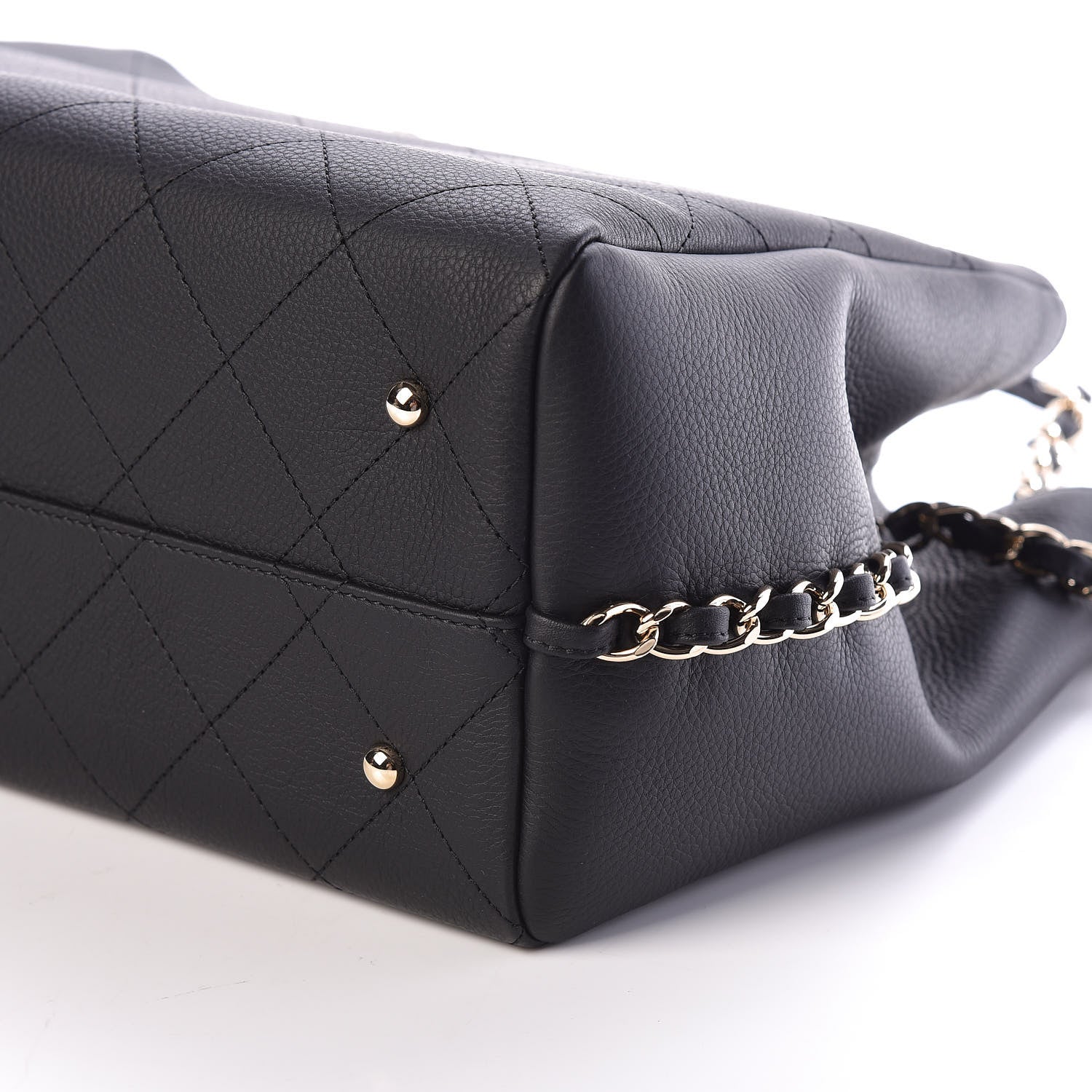Chanel Bullskin Stitched Large Shopping Bag Black 9 of 9