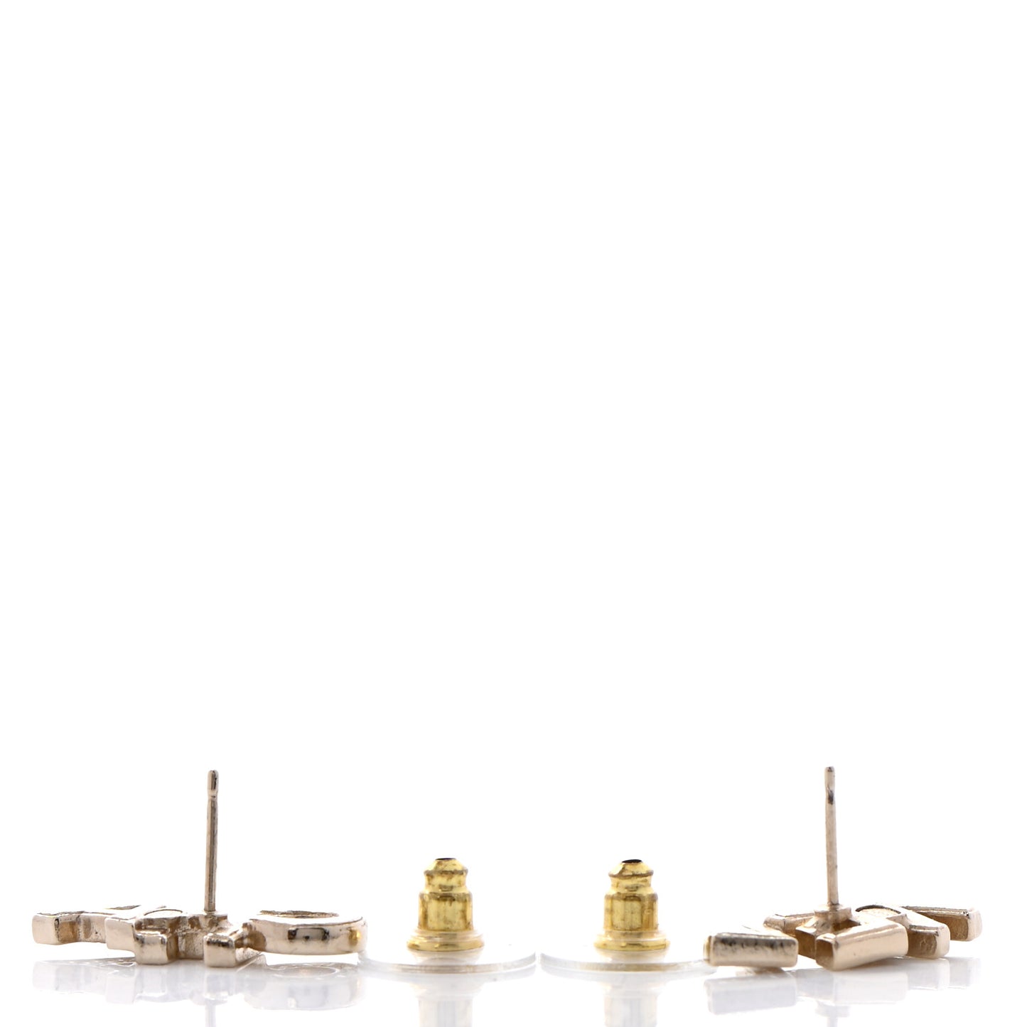 Crystal Pearl Signature Stud Earrings Gold
