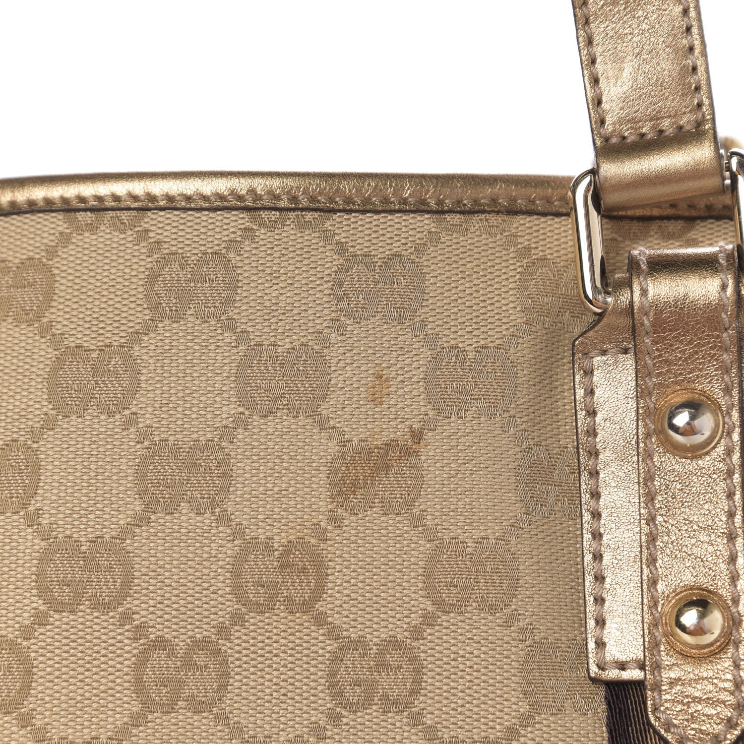 Gucci Monogram Large Jolicoeur Tote Gold 11 of 14