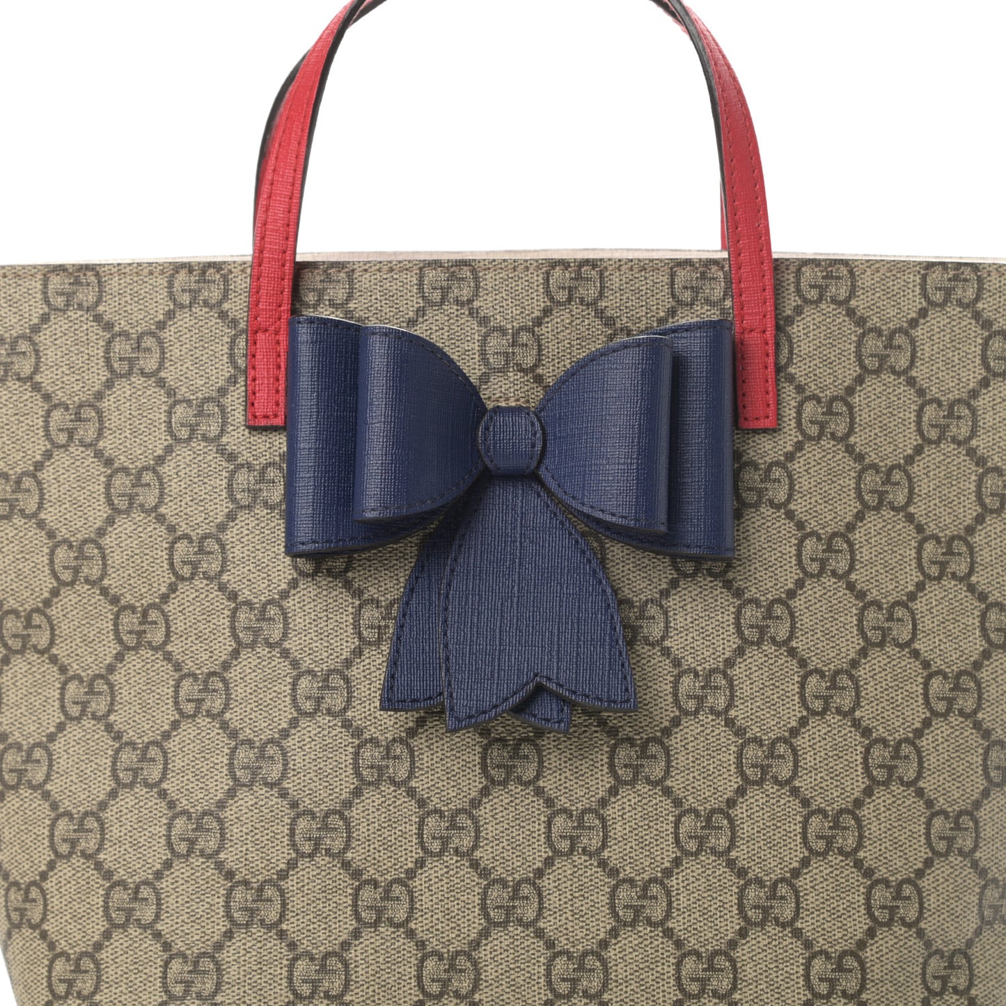 GG Supreme Monogram Bow Childrens Tote Red