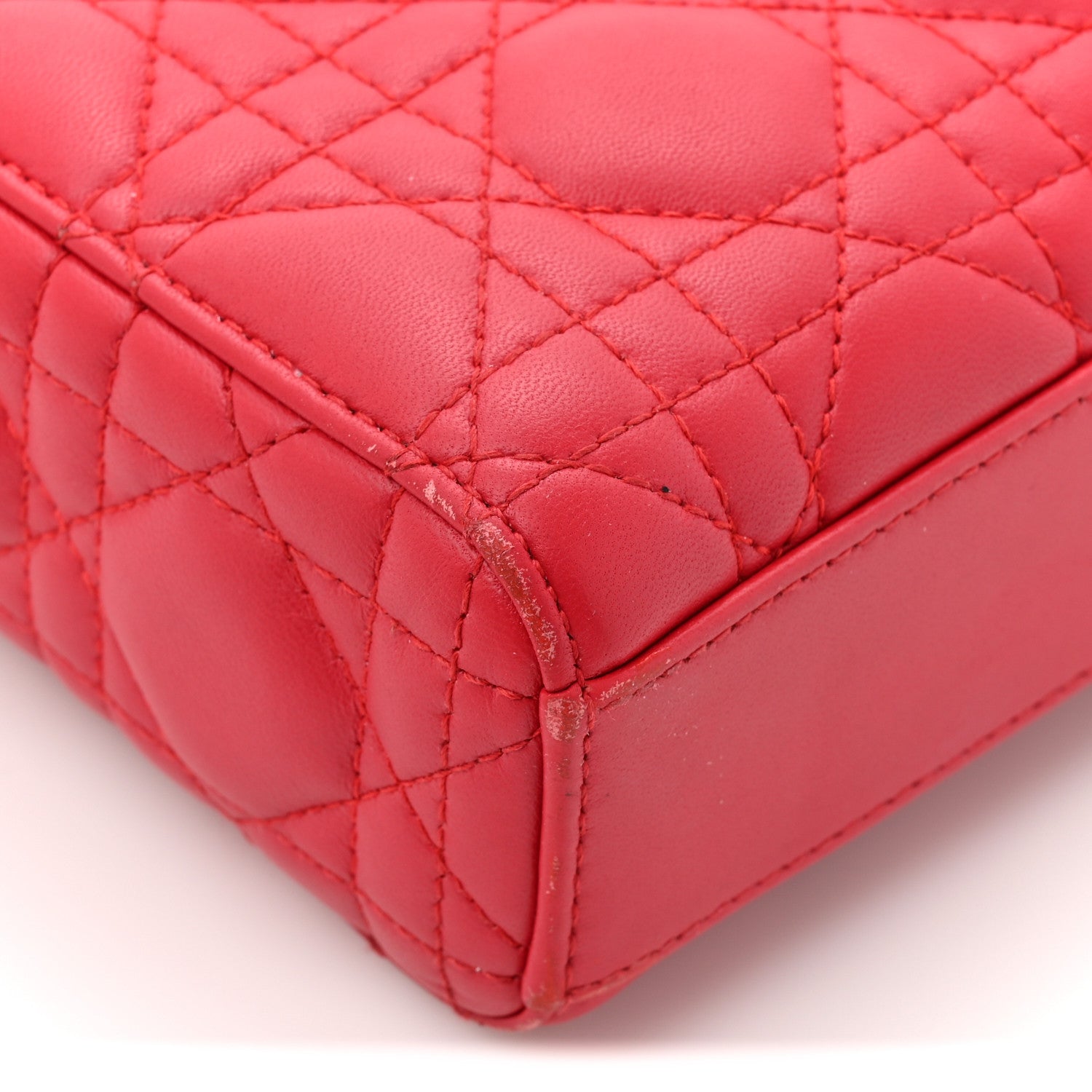 Christian Dior Lambskin Cannage Medium Lady D-Joy Red 21 of 21