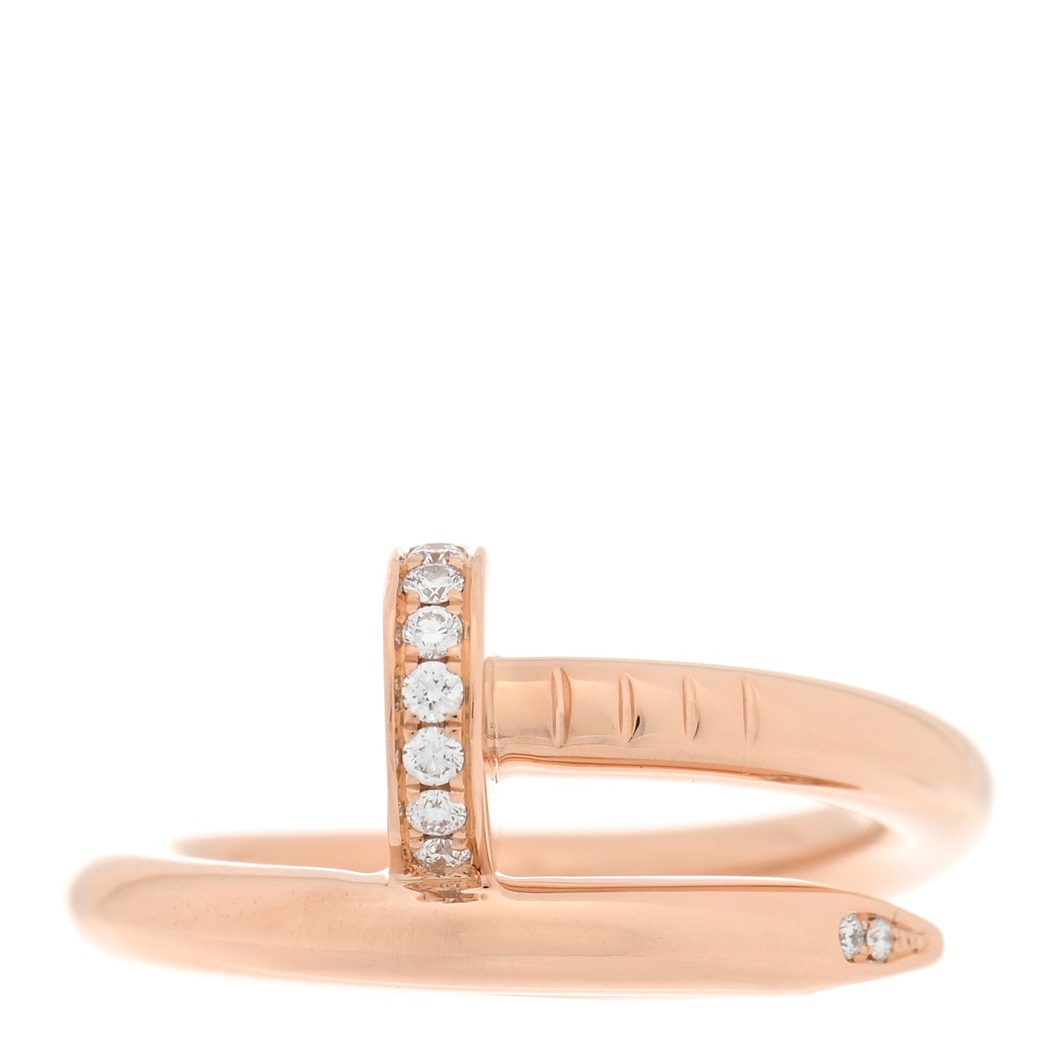 Cartier 18K Pink Gold Diamond Juste Un Clou Ring 50 5.5 1 of 4