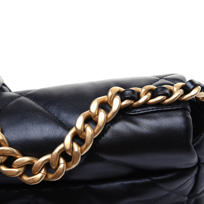 Chanel Goatskin Quilted Medium 19 Flap Black 14 of 16