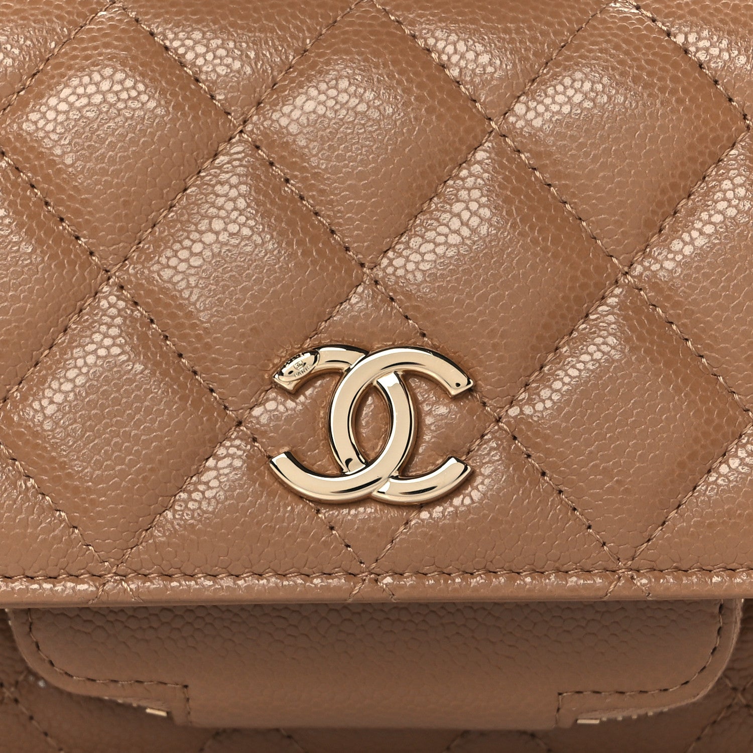 Chanel Caviar Quilted Business Affinity Clutch With Chain Flap Dark Beige 8 of 11