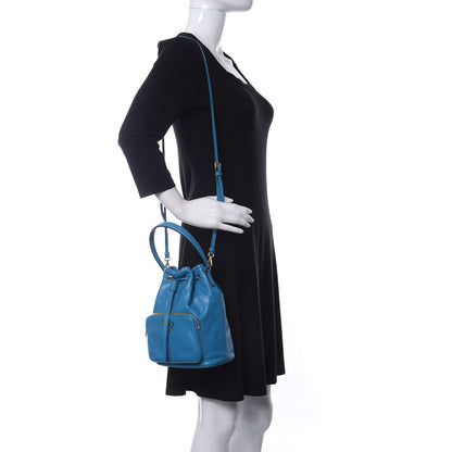Prada Light Calfskin Saffiano Mini Bucket Crossbody Bag Voyage 2 of 10