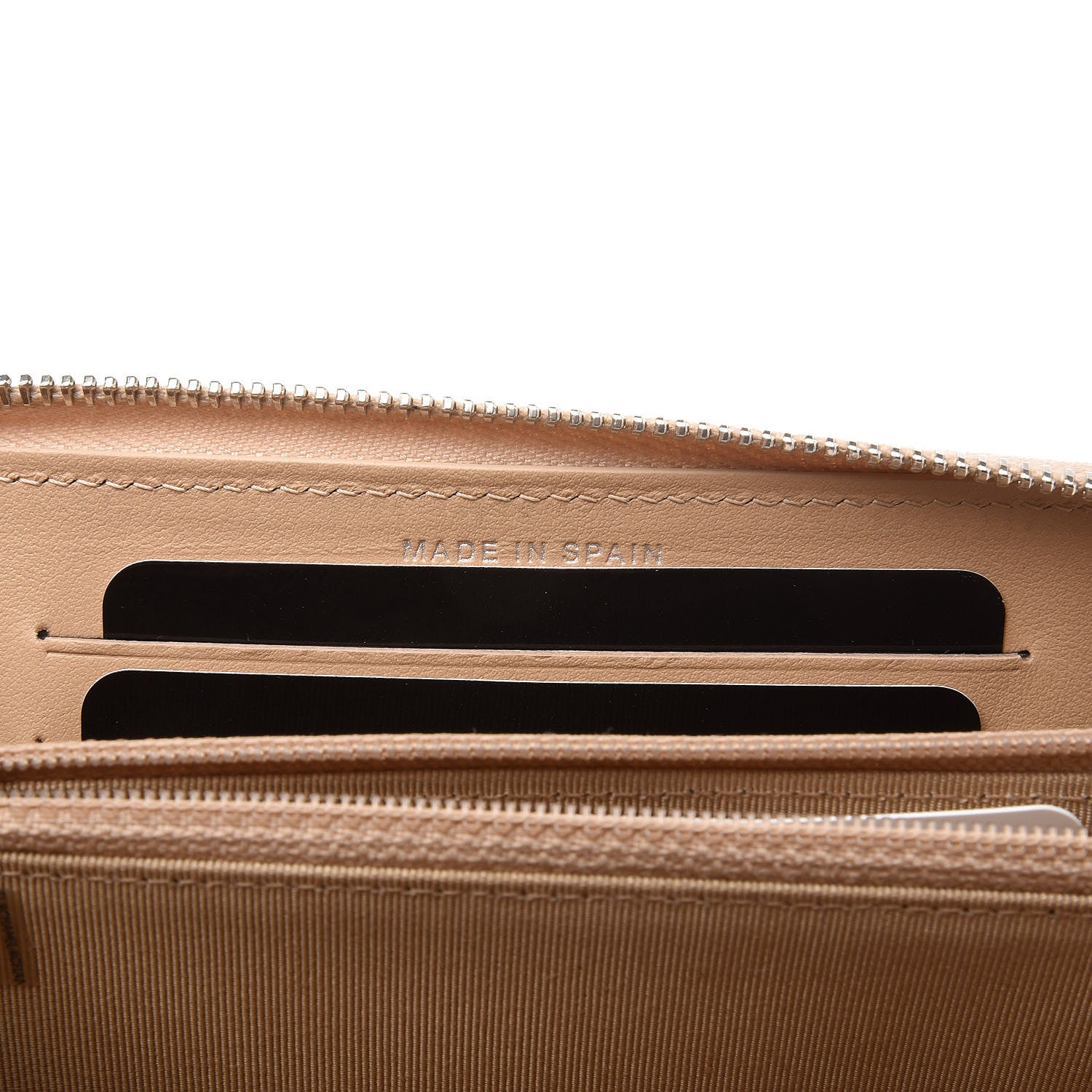 Chanel Caviar Quilted Medium Zip Around Wallet Beige 7 of 13