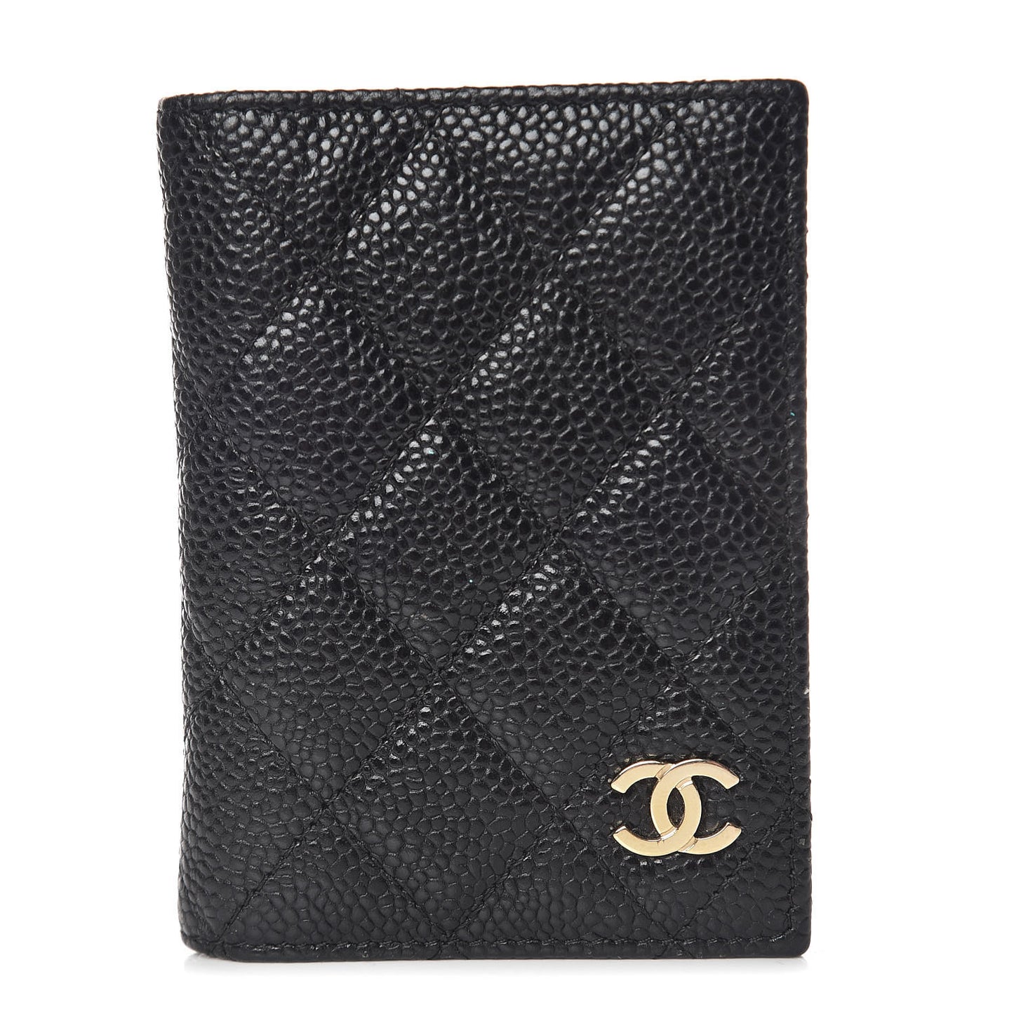 Caviar Quilted Card Holder Wallet Black