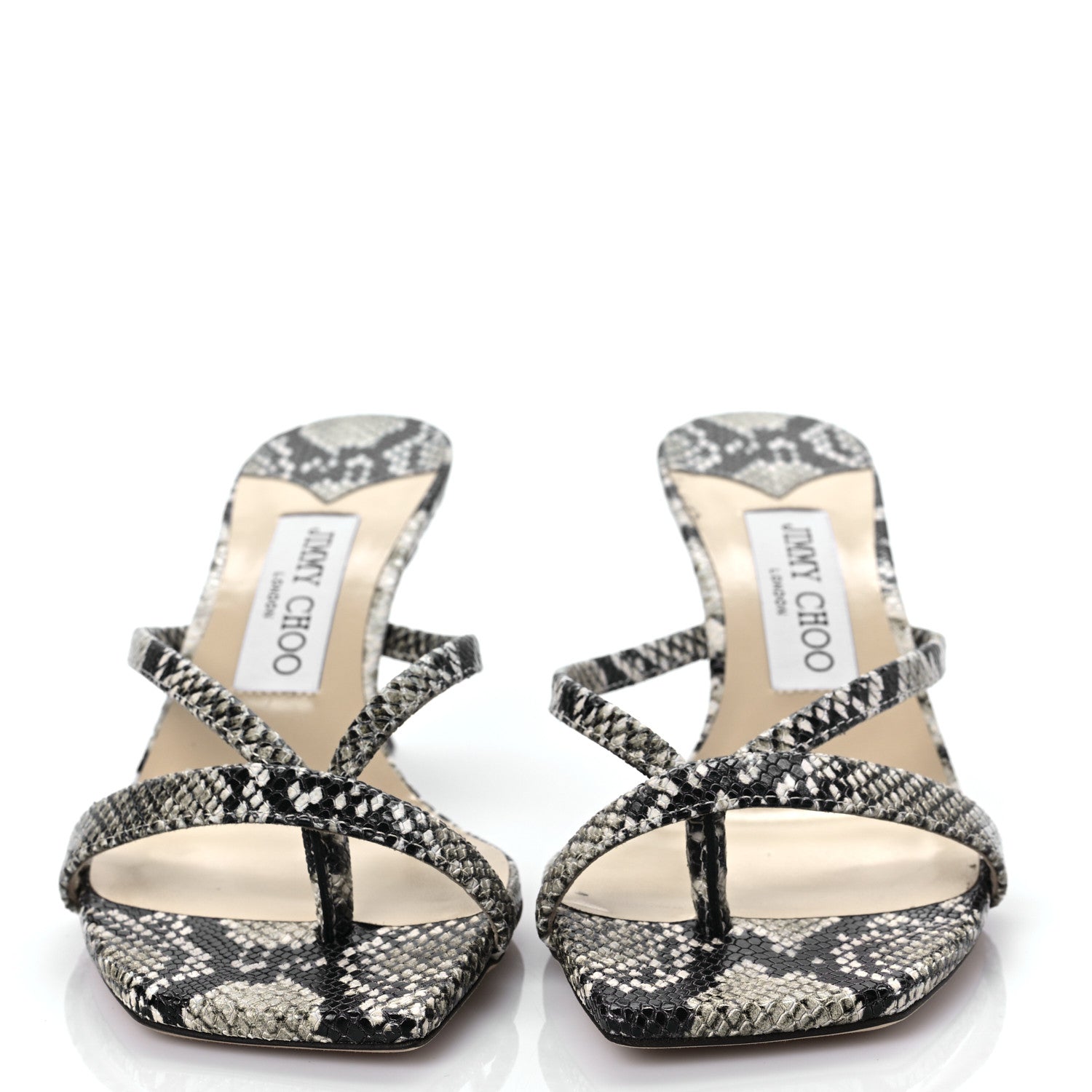 Jimmy Choo Snakeskin Embossed Maelie 70 Mule Pumps 37.5 5 of 9