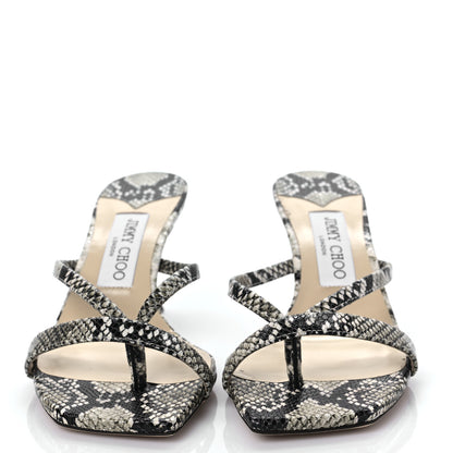 Jimmy Choo Snakeskin Embossed Maelie 70 Mule Pumps 37.5 5 of 9