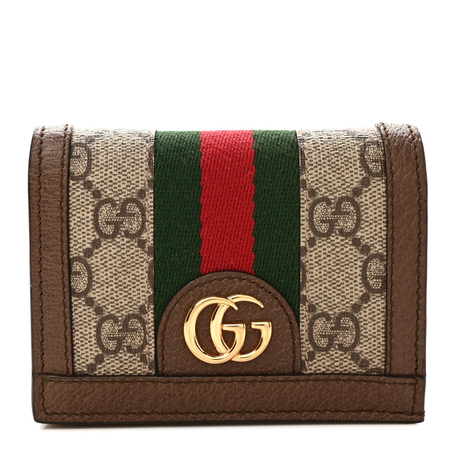 GG Supreme Monogram Web Ophidia Card Case Beige New Acero