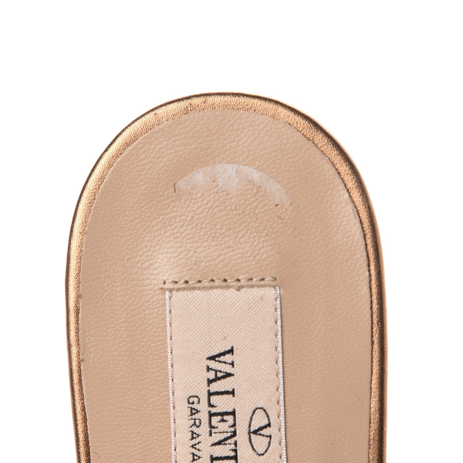 Valentino Garavani Metallic Nappa Rockstud Ankle Wrap Flat Thong Sandals 37 Bronze 10 of 13