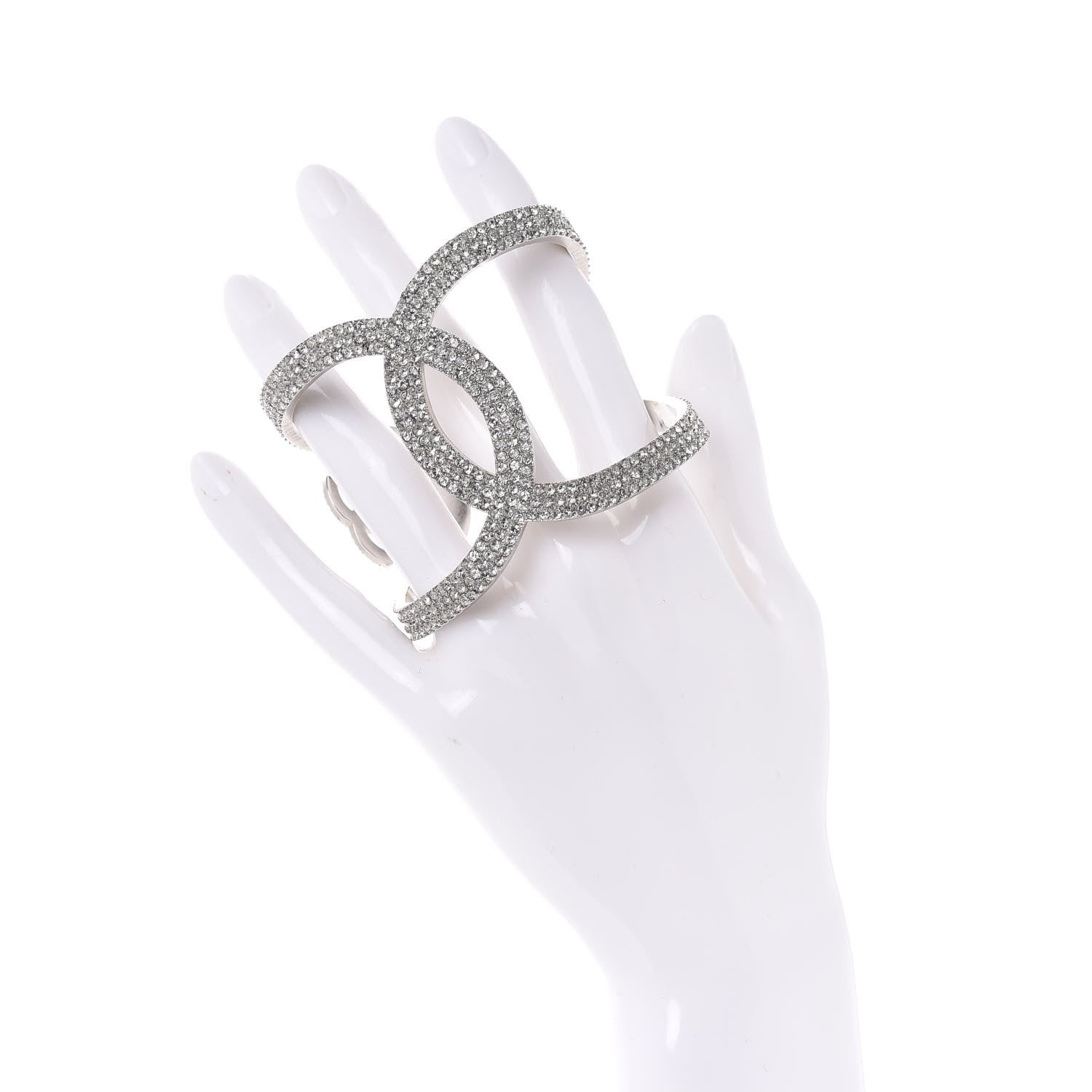 Chanel Crystal CC Cuff Silver 2 of 6