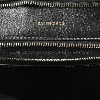 Balenciaga Agneau Arena Striped Large Barbes Z Pouch with Handle Candy Pink Black 7 of 8