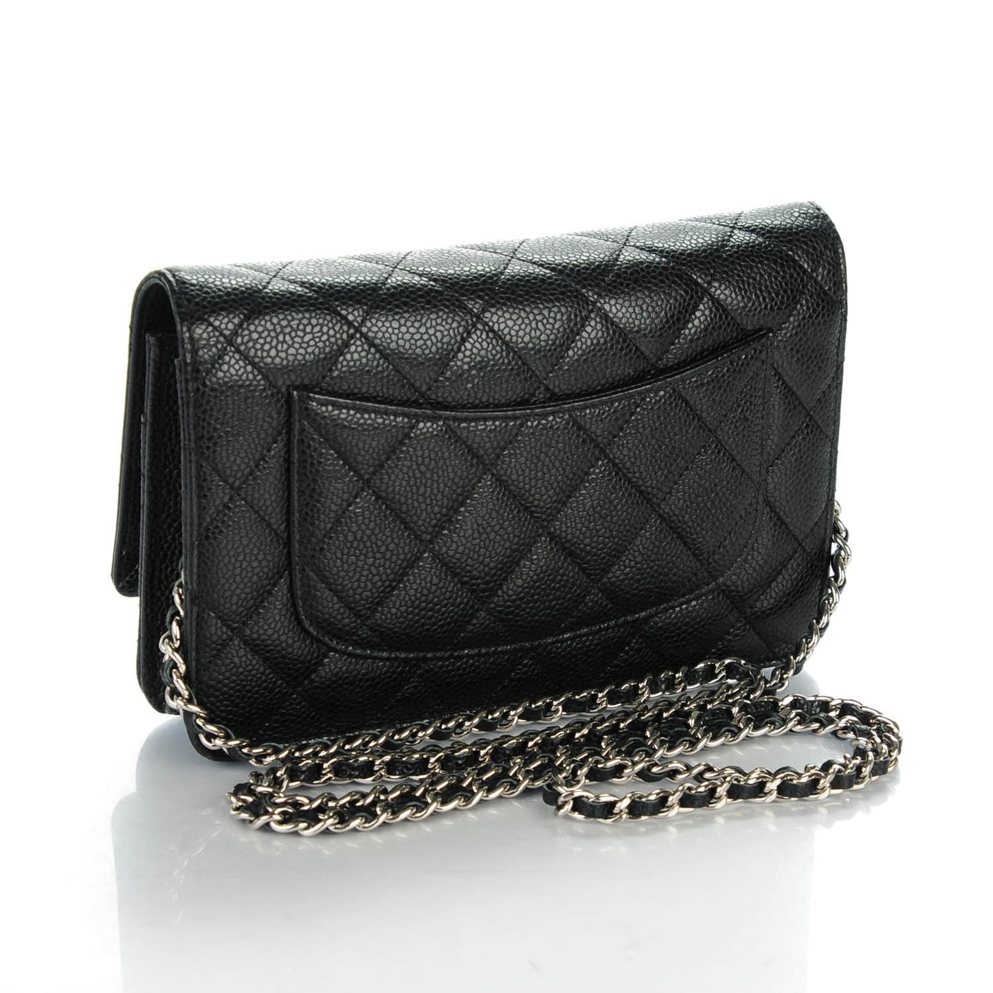 Caviar Quilted Wallet On Chain WOC Black