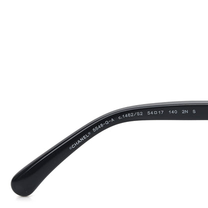 Chanel Acetate Metal Calfskin CC Square Sunglasses 5548-Q-A Black Burgundy 5 of 7