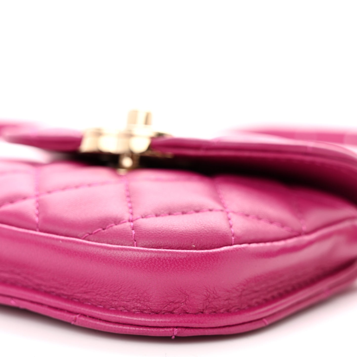 Tweed Lambskin Quilted Waist Bag With Coin Purse Fuchsia