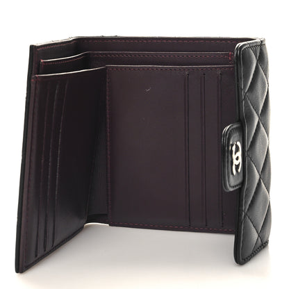 Chanel Lambskin Quilted Compact Flap Wallet Black 5 of 10