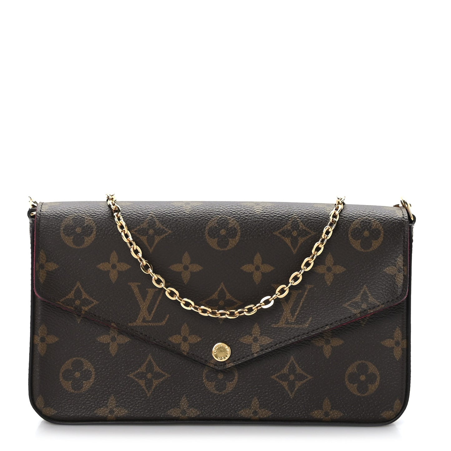 Monogram Pochette Felicie Chain Wallet Fuchsia