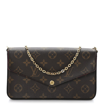 Louis Vuitton Monogram Pochette Felicie Chain Wallet Fuchsia 1 of 9
