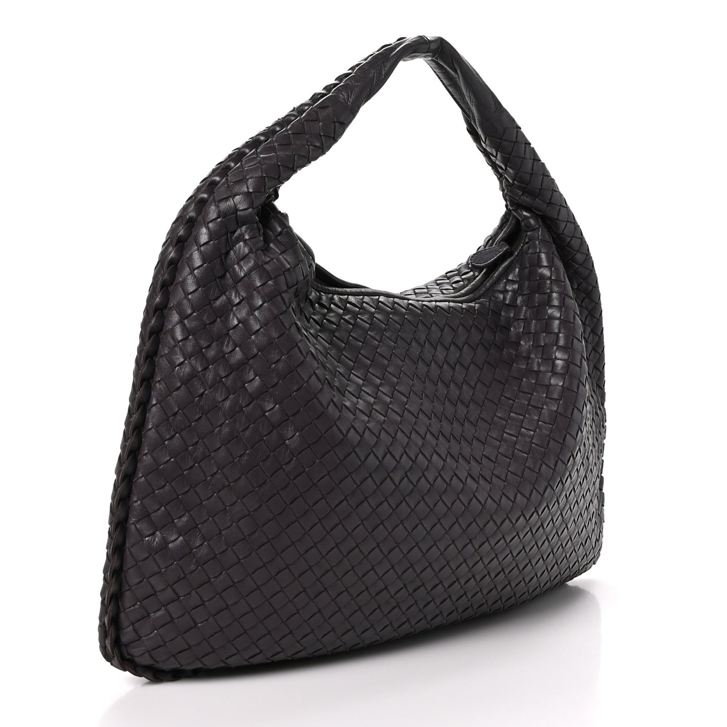 Nappa Intrecciato Large Veneta Hobo Ebano