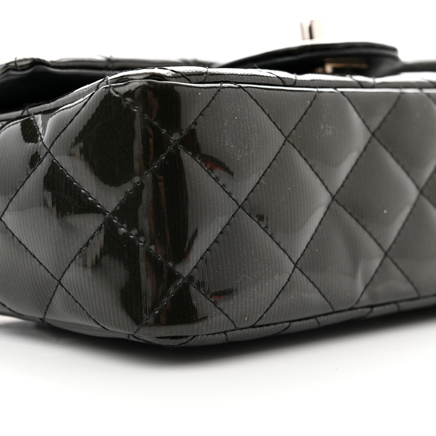 Chanel Striated Patent Quilted Mini Rectangular Flap Black 9 of 10