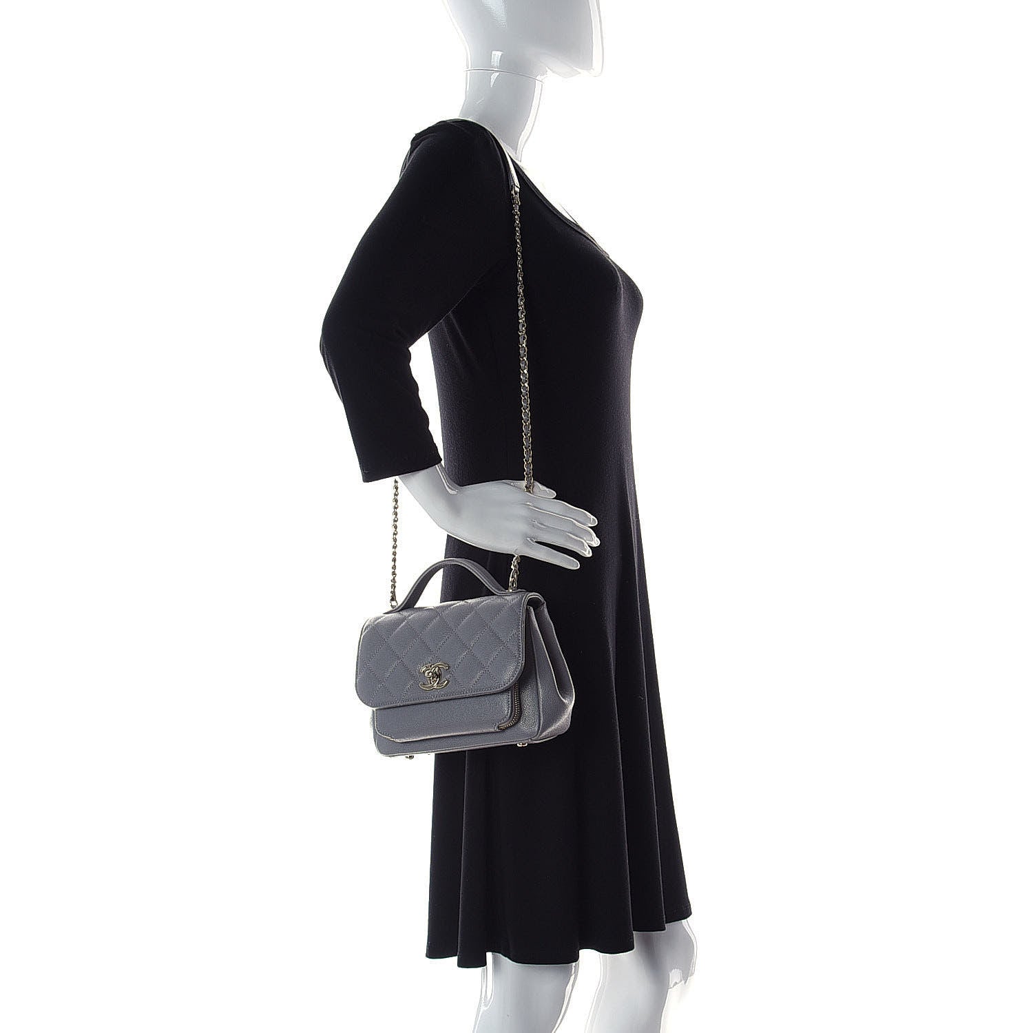 Chanel Caviar Quilted Small Business Affinity Flap Grey 2 of 10