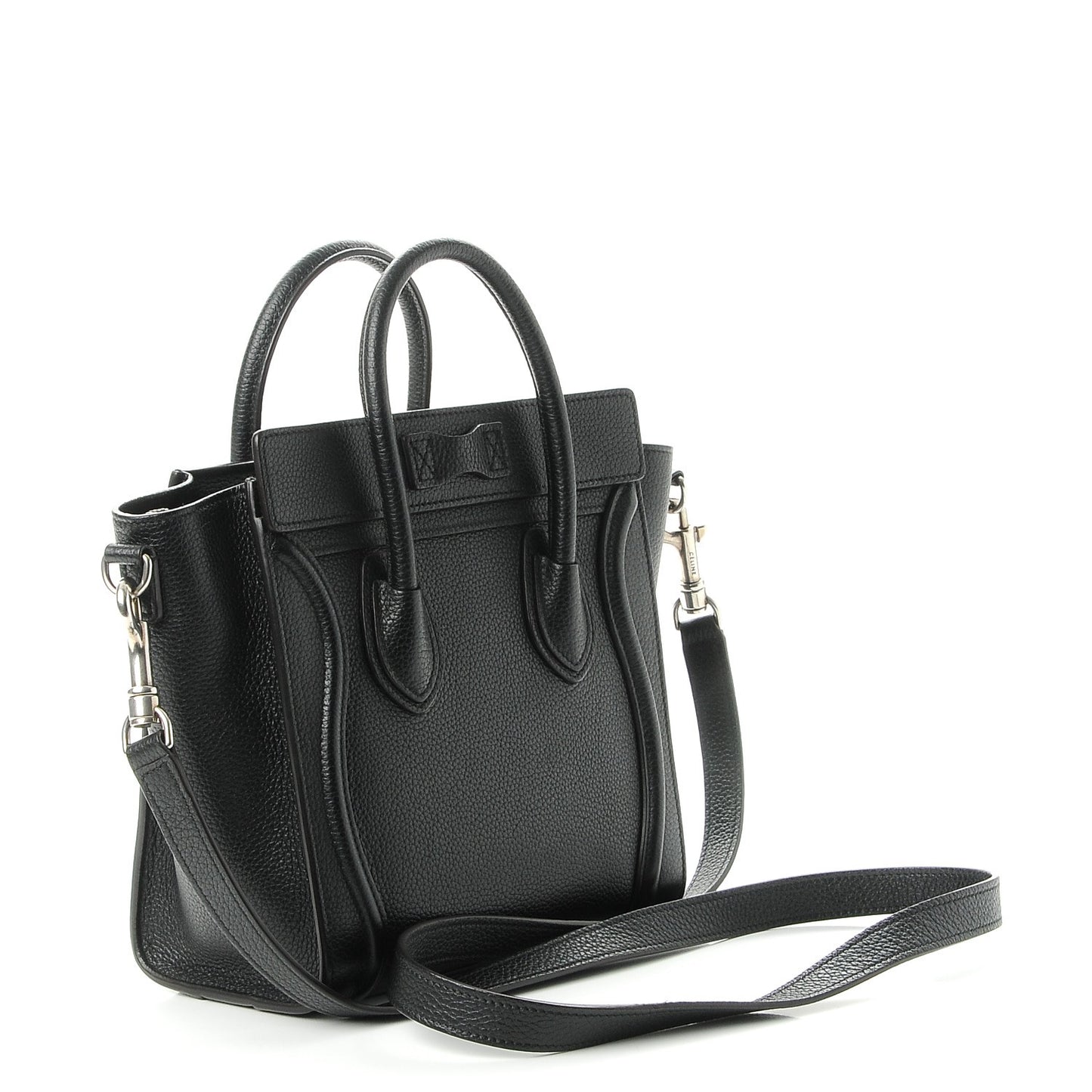 Drummed Calfskin Nano Luggage Black
