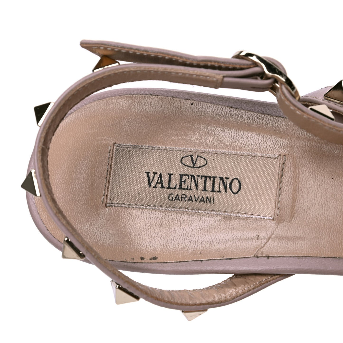 Nappa Rockstud Slingback Sandals 41 Pink