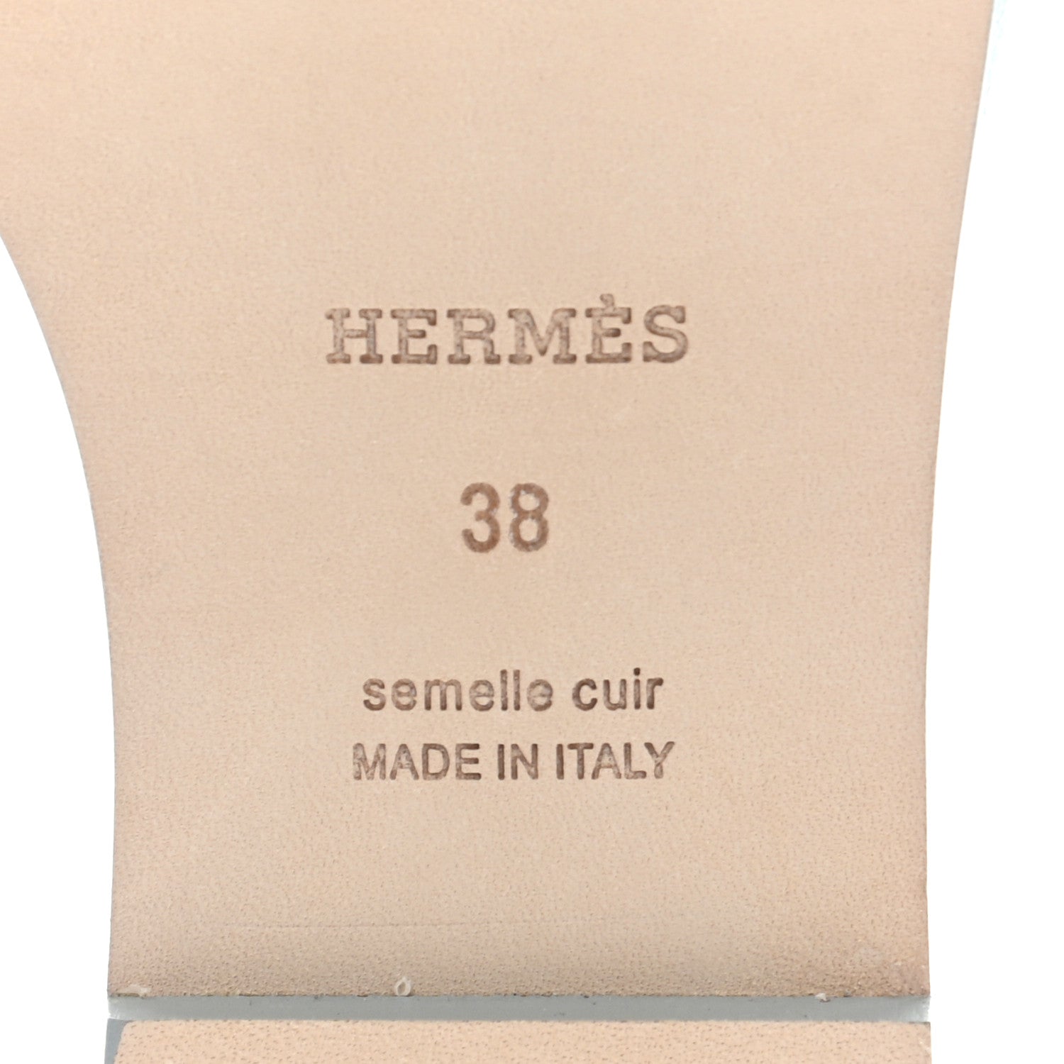 Hermes Epsom Oran Sandals 38 Bleu Glacier 8 of 8