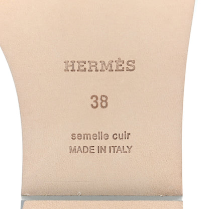 Hermes Epsom Oran Sandals 38 Bleu Glacier 8 of 8