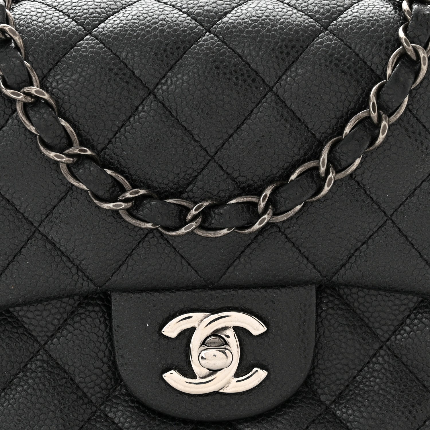 Chanel Caviar Quilted Mini Square Flap Dark Charcoal 7 of 10