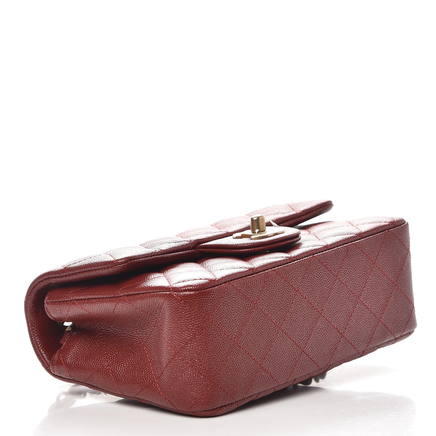 Caviar Quilted Mini Rectangular Flap Burgundy