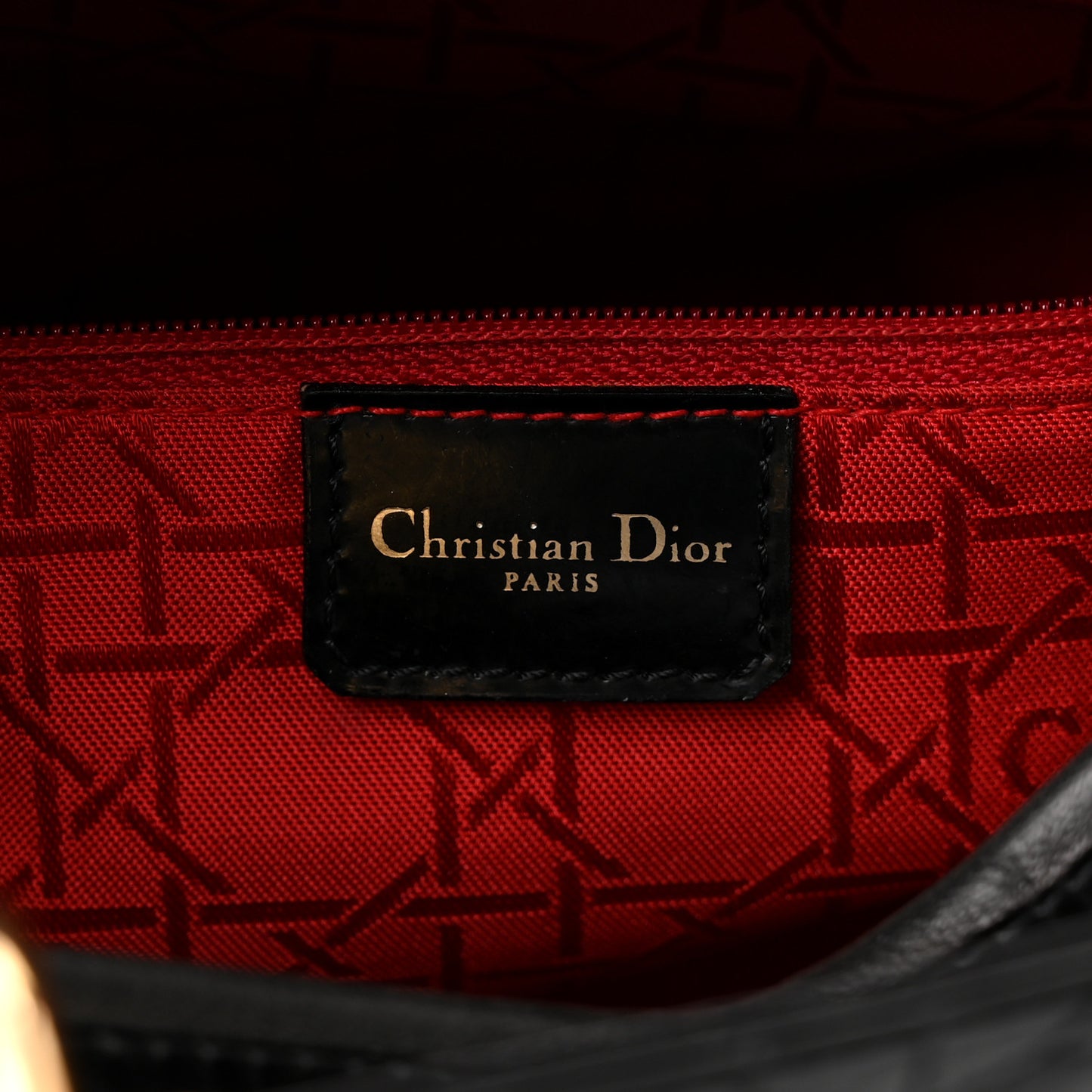 Patent Cannage Large Lady Dior Black