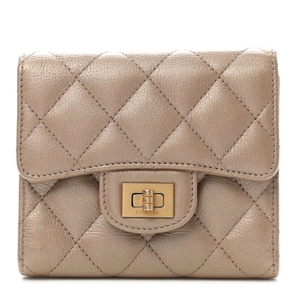 Chanel Metallic Calfskin Quilted 2.55 Reissue Compact Flap Wallet Gold 1 of 8
