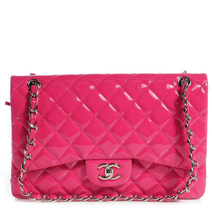 Chanel Patent Jumbo Double Flap Hot Pink 1 of 11