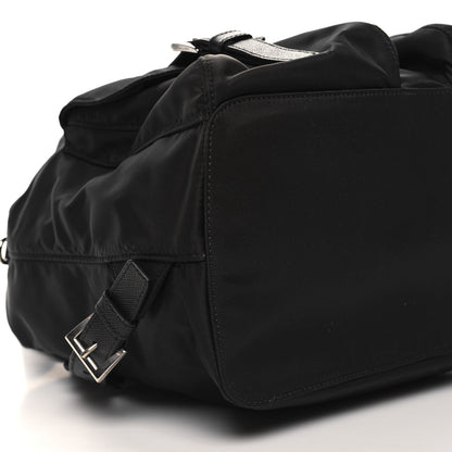 Prada Nylon Vela Saffiano Medium Backpack Black 10 of 11