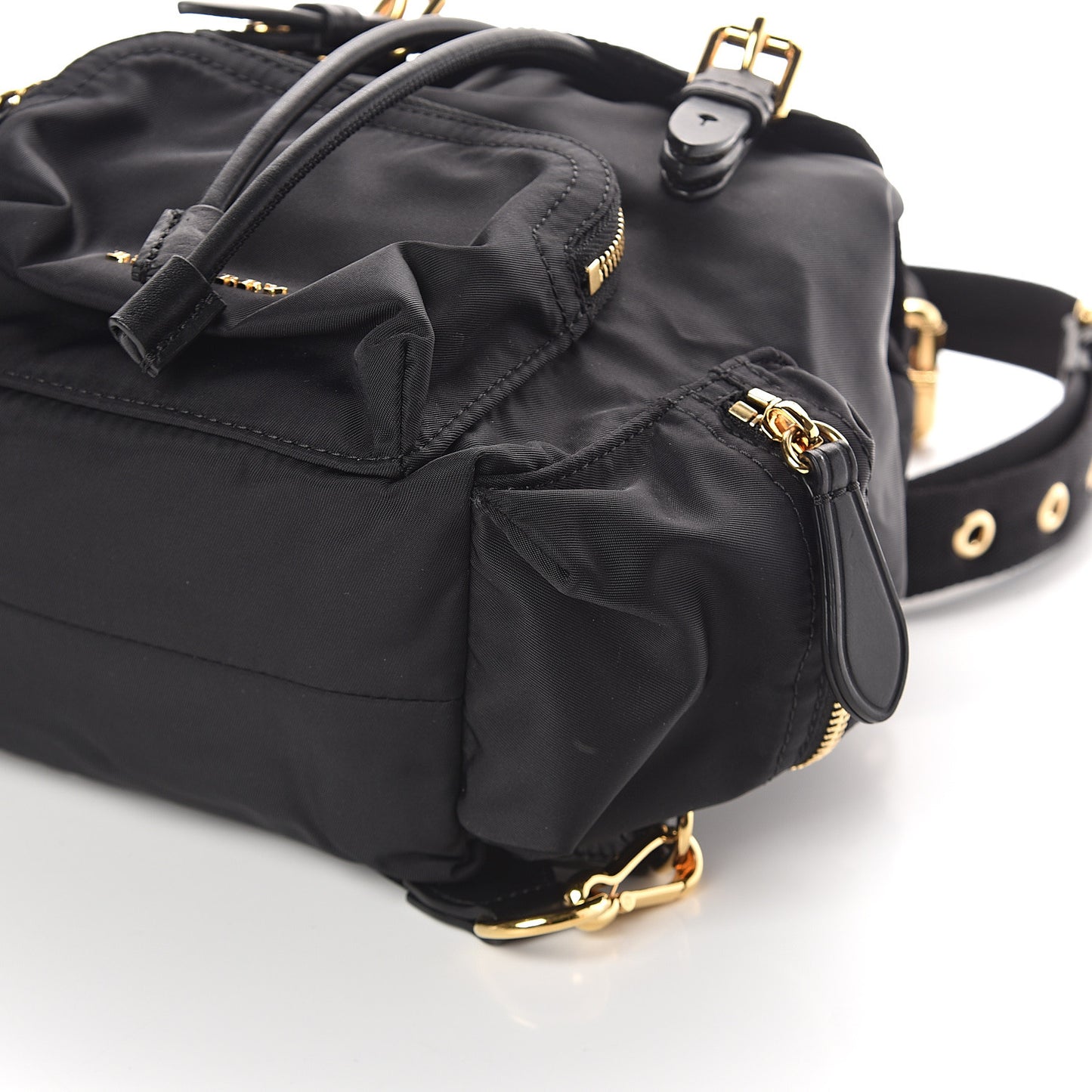 Nylon Small Crossbody Rucksack Backpack Black