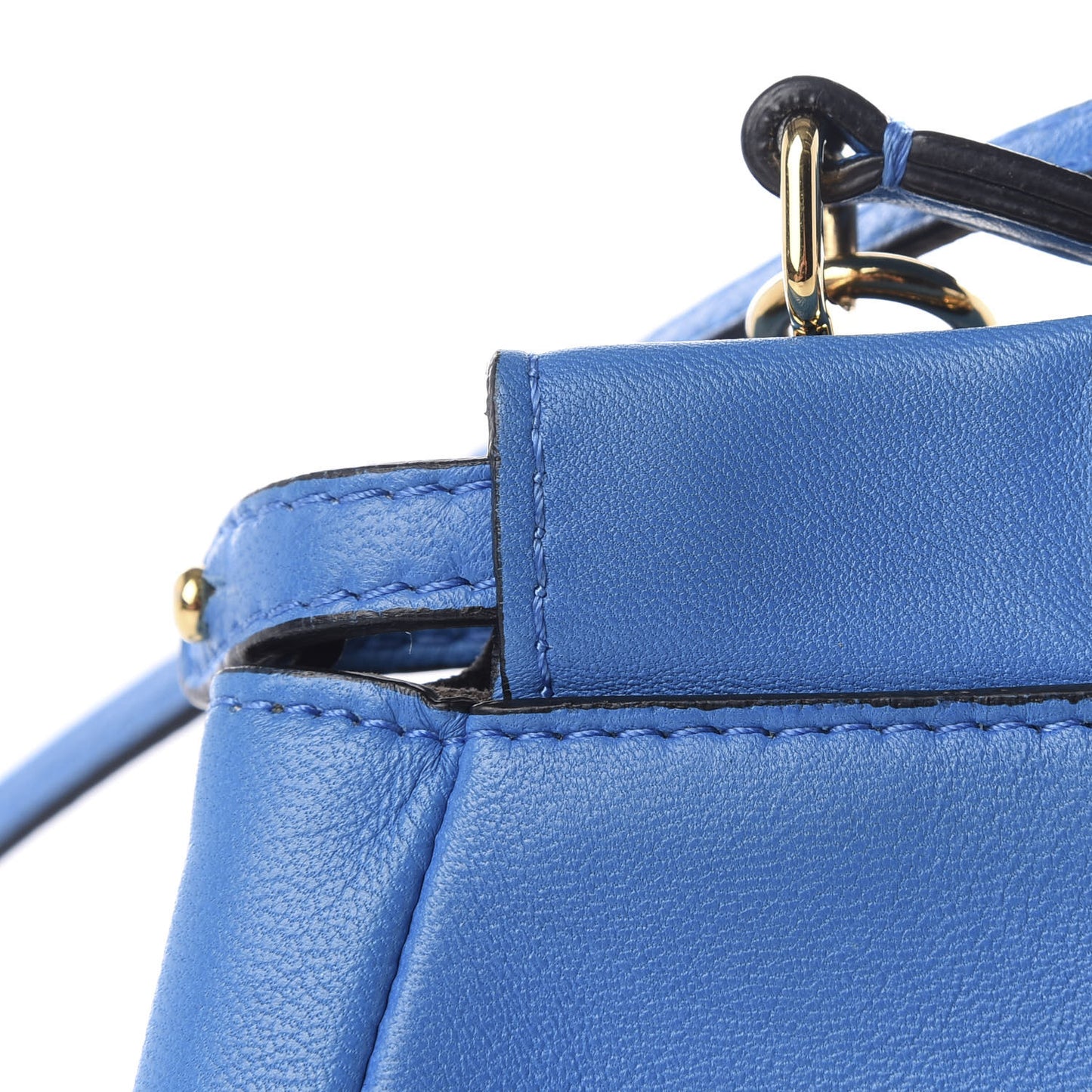 Shiny Nappa Micro Peekaboo Iconic Satchel Blue Royal