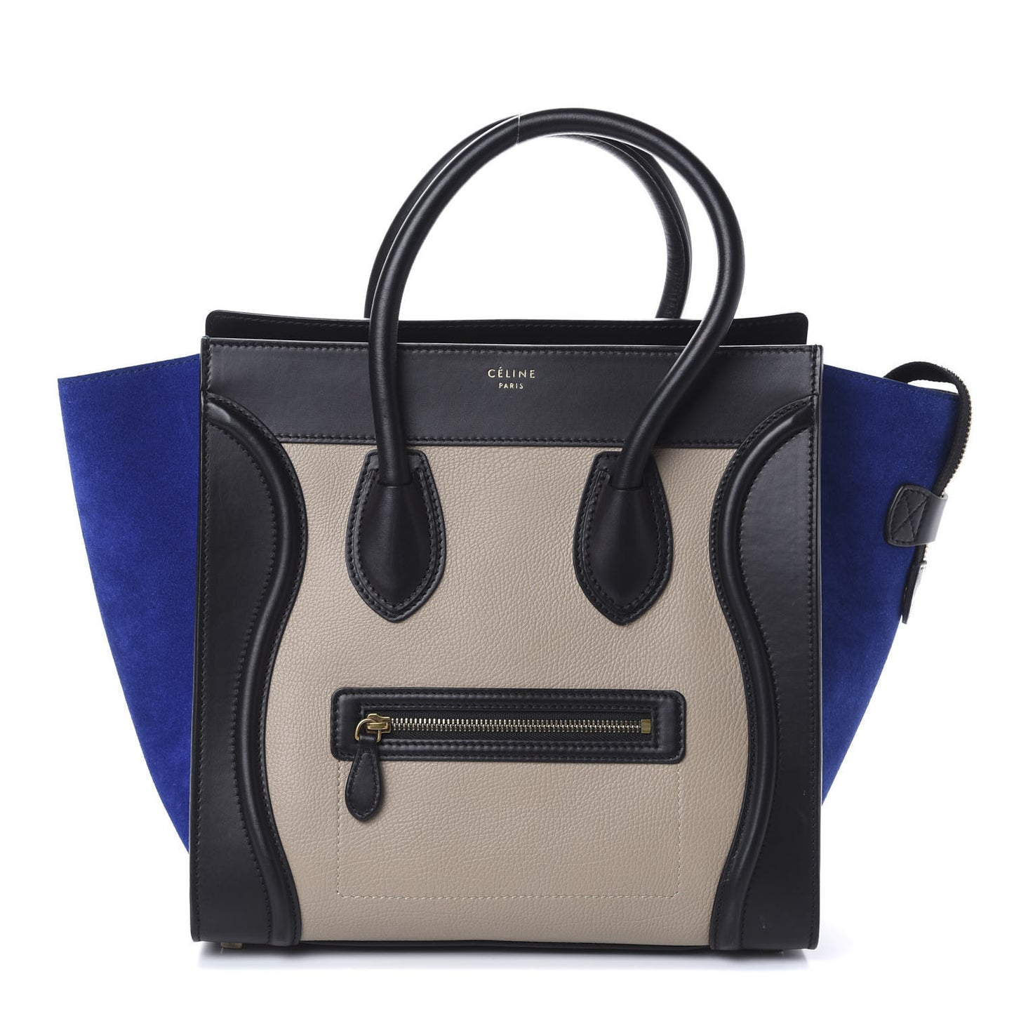 Elephant Calfskin Suede Mini Tri-Color Luggage Sand