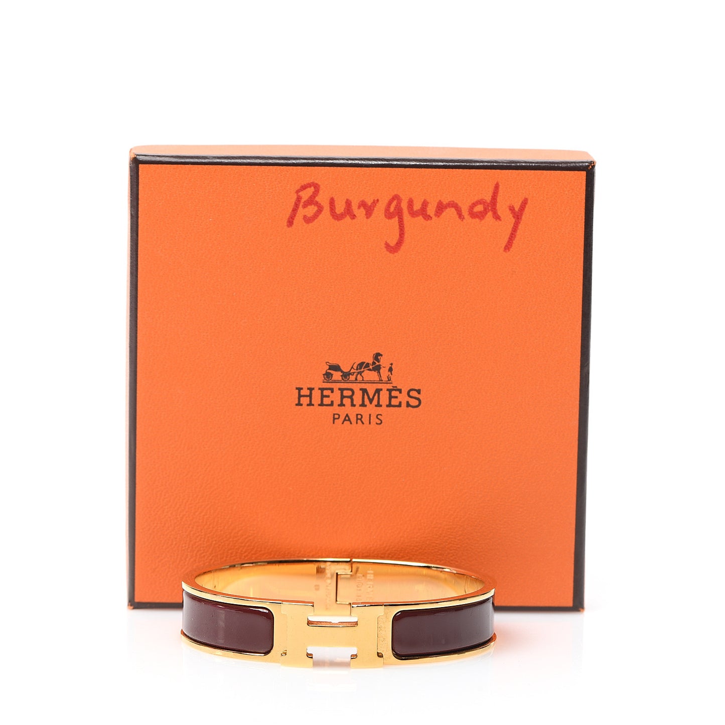 Enamel Narrow Clic Clac H Bracelet Bourgogne